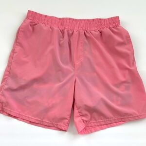 Men’s Casual Pink Elastic Waist Shorts